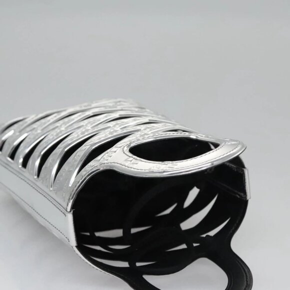 BALENCIAGA Neophone Holder Shoulder Bag Enamel Silver 660787 Auth 110436AV - Picture 7 of 15